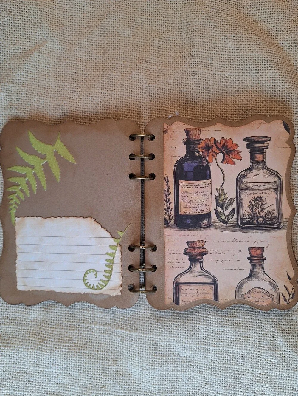 12 Pg Hand Made Apothecary, Botanical Art Journal, Junk Journal, Scrapbook